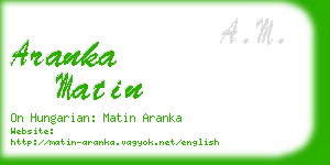 aranka matin business card